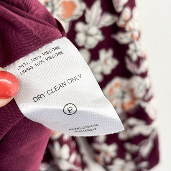 NWT Altar'd State Maroon Floral Babydoll Long Sleeve Mini Dress Sz XS - Picture 7 of 7